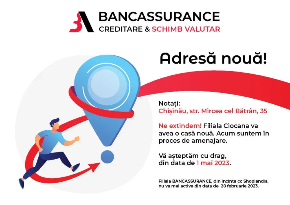 Filiala Ciocana - adresă nouă! Rapid. Sigur. Comod!